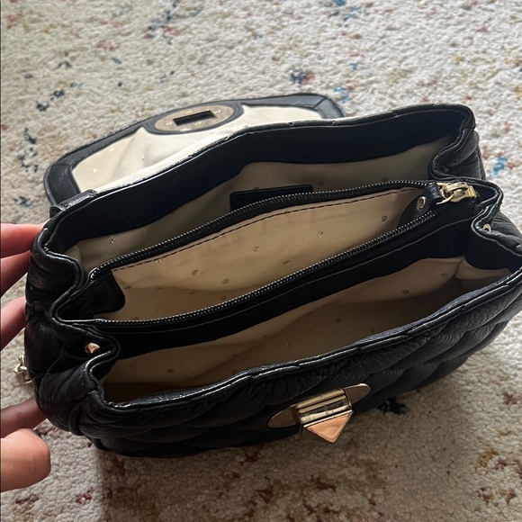 KATE SPADE Gold Coast Quilted Sparkle Calf Leather Christy Bag Black - Picture 3 of 6